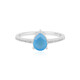 Zilveren ring met een Blauwe chalcedoon