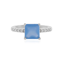 Zilveren ring met een Blauwe chalcedoon