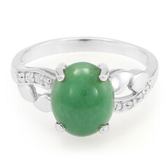 Zilveren ring met een keizerlijk chrysopraas