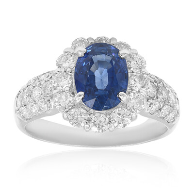 Platina ring met een Blauwe Ceylon saffier (CIRARI)