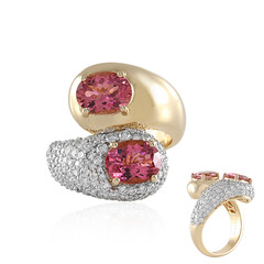 Gouden ring met AAA Braziliaanse roze toermalijnen (SUHANA)