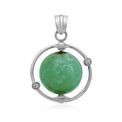 Zilveren hanger met een chrysopraas