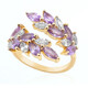 Gouden ring met Onverhitte Purper Saffieren