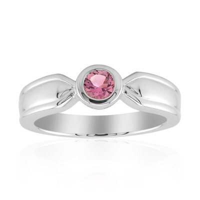 Zilveren ring met een Braziliaanse roze toermalijn (Pallanova)