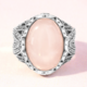 Zilveren ring met een rozen kwarts (Annette classic)