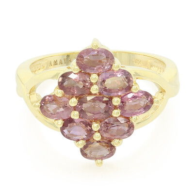 Gouden ring met Onverhitte Padparadscha Saffieren (AMAYANI)