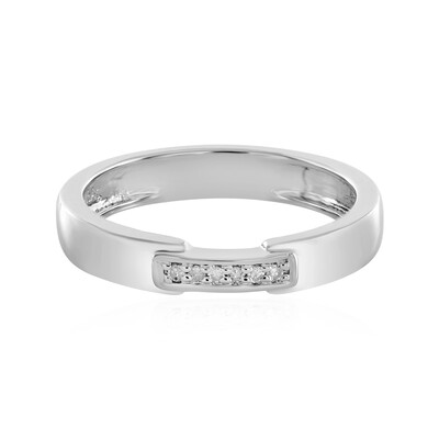 Zilveren ring met I4 (J) Diamanten