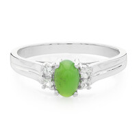 Zilveren ring met een keizerlijk chrysopraas