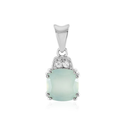 Zilveren hanger met een Aqua Chalcedoon