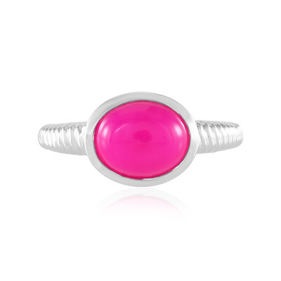 Zilveren ring met een framboos chalcedoon