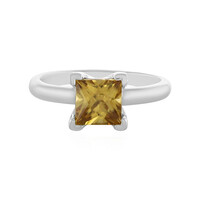 Zilveren ring met een Gele Zirkoon