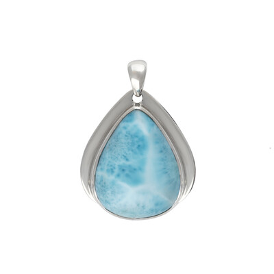 Zilveren hanger met een larimar