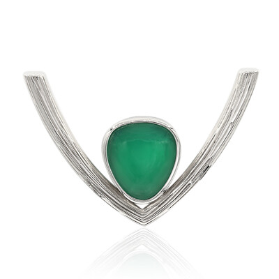 Zilveren hanger met een groene chalcedoon (MONOSONO COLLECTION)