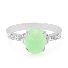 Zilveren ring met een keizerlijk chrysopraas