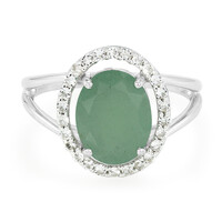 Zilveren ring met een groene chalcedoon