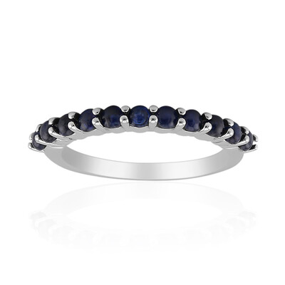 Zilveren ring met blauwe saffieren