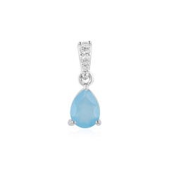 Zilveren hanger met een Blauwe chalcedoon