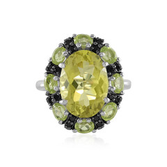 Zilveren ring met een Ouro Verde kwarts