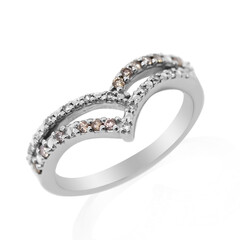 Zilveren ring met I2 Champagne Diamanten