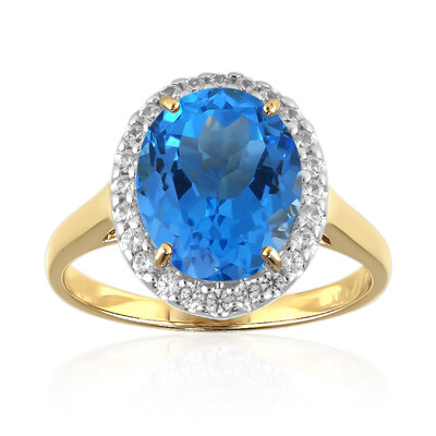 Gouden ring met een Zwitsers-blauwe topaas (Adela Gold)