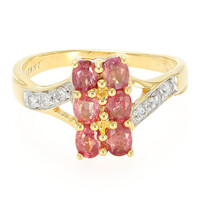 Gouden ring met Onverhitte Padparadscha Saffieren (AMAYANI)