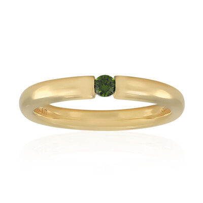 Gouden ring met een groene VS1 diamant (Annette)