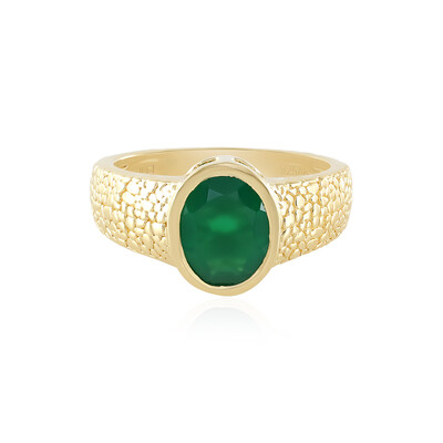 Zilveren ring met een Groene onyx