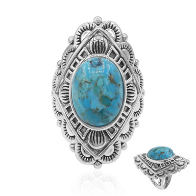 Zilveren ring met een Blauwe Kingman Mohave Turkoois (Art of Nature)