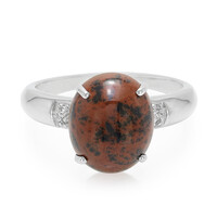 Zilveren ring met een mahonie obsidiaan