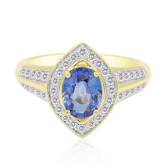 Gouden ring met een Blauwe Ceylon saffier