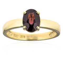 Gouden ring met een edele rode spinel (CUSTODANA)