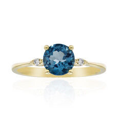 Gouden ring met een Londen-blauwe topaas