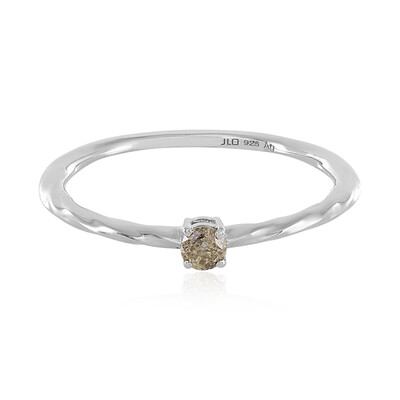 Zilveren ring met een I3 Champagne Diamant