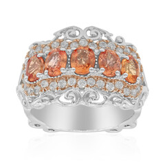 Zilveren ring met Padparadscha saffieren (Dallas Prince Designs)