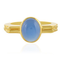 Zilveren ring met een Blauwe chalcedoon