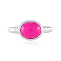 Zilveren ring met een framboos chalcedoon