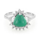 Zilveren ring met een groene chalcedoon