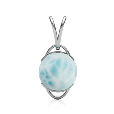 Zilveren hanger met een larimar