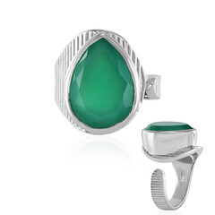 Zilveren ring met een Groene onyx