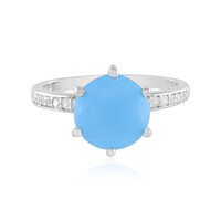 Zilveren ring met een Blauwe chalcedoon