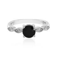 Zilveren ring met een zwarte onyx