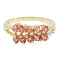 Gouden ring met Onverhitte Padparadscha Saffieren