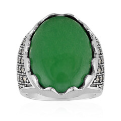 Zilveren ring met een groene agaat (Annette classic)