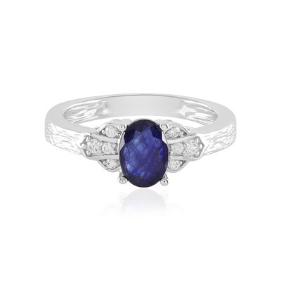 Zilveren ring met een Madagaskar Blauwe Saffier