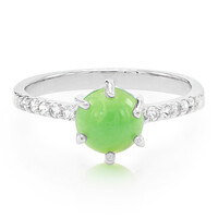 Zilveren ring met een keizerlijk chrysopraas