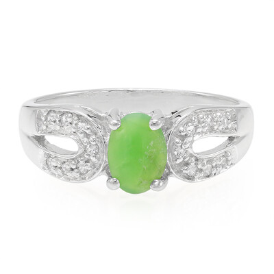 Zilveren ring met een keizerlijk chrysopraas