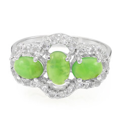 Zilveren ring met keizerlijke chrysopraasstenen