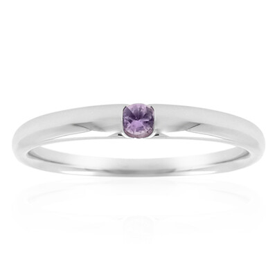 Zilveren ring met een Onverhitte Purper Saffier