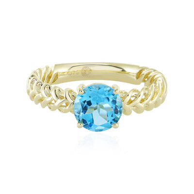 Gouden ring met een Zwitsers-blauwe topaas (Ornaments by de Melo)