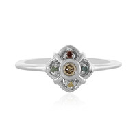 Zilveren ring met een I3 Champagne Diamant